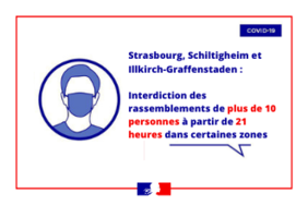 Interdiction des rassemblements de plus de 10 à Strasbourg, Schiltigheim et Illkirch dès 21h