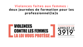 Violences faites aux femmes : deux journées de formation à destination des professionnel(le)s