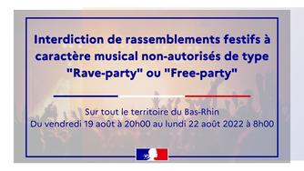 Sécurité : la préfète interdit les rassemblements festifs de type « rave-party » du 19 au 22 août 